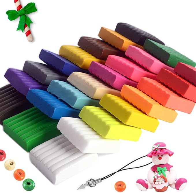 CiaraQ 24-Color Polymer Clay Oven Bake Modeling Kit | 5 sculpting tools - Image 2