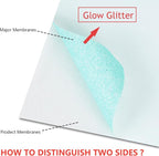 guangyintong Heat Transfer Vinyl Glow Glitter Cyan HTV Rolls, Glitter Cyan HTV - Image 2