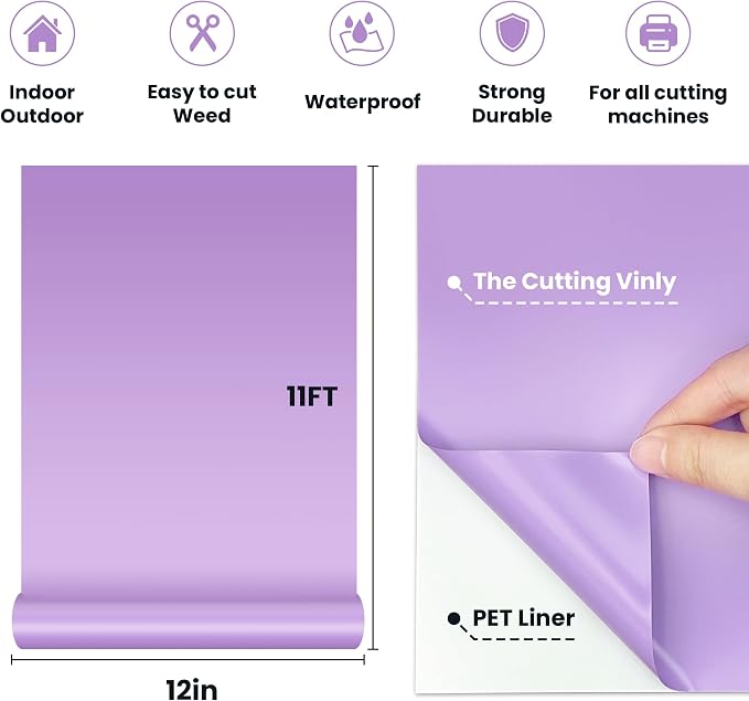 Purple Permanent Vinyl, Car Decal, Scrapbooking, Signs & Waterproof - Image 2