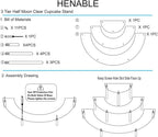 HENABLE Acrylic Display Risers, 3 Tier Clear Cupcake Perfume Stand Organizer - Image 6