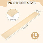 MECCANIXITY 10Pcs Wood Strips Slats, 1/8" x 2" x 16" Thin Wood Sticks Flat - Image 2