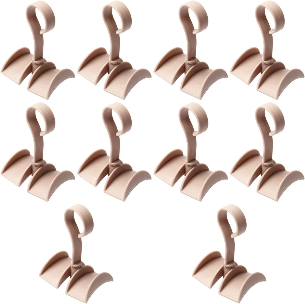 Rotating Belt Hanger 360°Rotatable Organizer 4 Hangers for Drying Towels Bras Clothes Gloves Plastic Laundry Sock Drying Hanger Pink 10Pcs