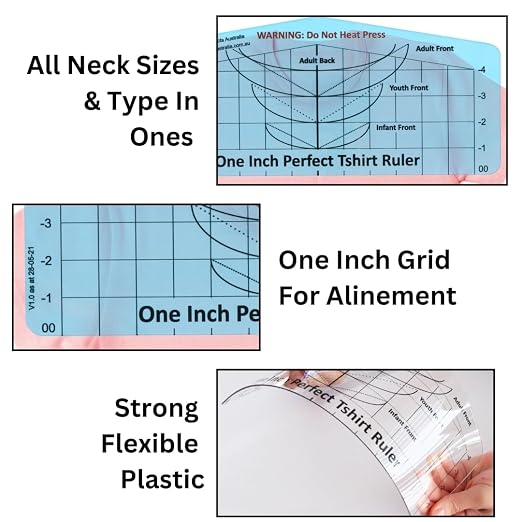 T-Shirt Ruler Guide, Neckline Heat Press Alignment Tool - Image 2
