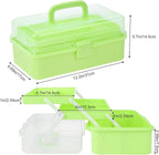 Small Toolbox with Handle, Tackle Box 3-Layer Craft Organizers, Portable - Image 2