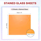 PATIKIL 4 x 4 Inch Transparent Stained Glass Sheets, 2 Sheets Mosaic Glass - Image 2