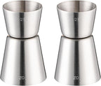 Briout Jigger for Bartending, Flat Edge Silver by Briout