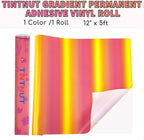 Tintnut Gradient Permanent Vinyl Roll 12in x 5ft Sunset Adhesive Vinyl | Ombre - Image 2