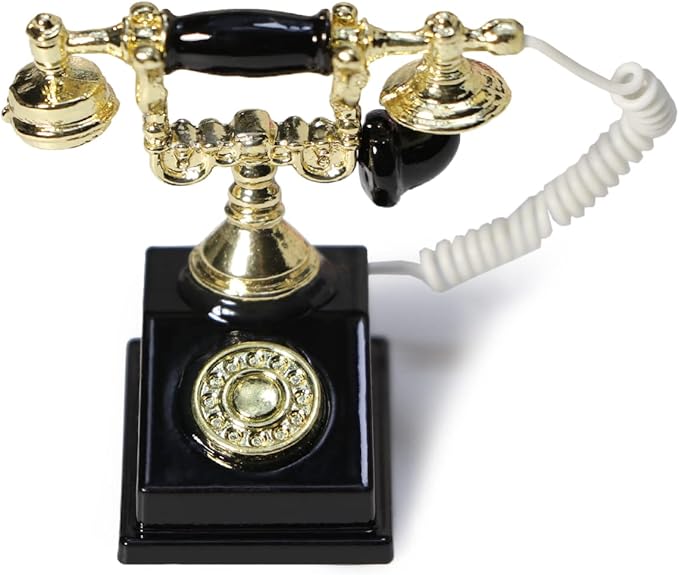 Dollhouse Telephone 1:12 Miniature Vintage Rotary Phone Model Desk Decoration by Cuteminifulfillsallyourfantasiesabouttheminihomeinyourdreams