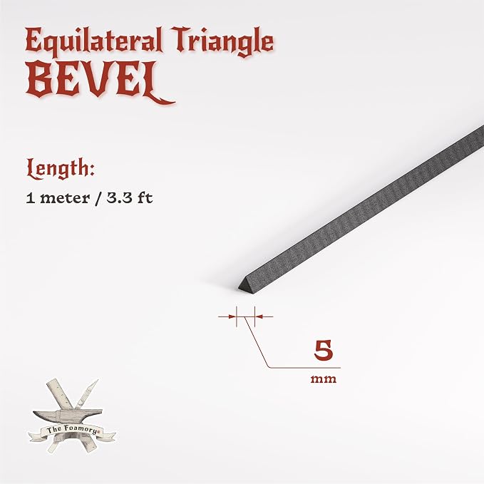 The Foamory's Instant Edge EVA Foam Pre Cut Equilateral Triangle Bevel. 5-30mm - Image 2