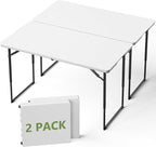 Folding Table 2 Pack, 4 FT Foldable Plastic Table by FoldingFurniture