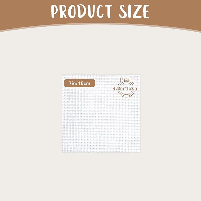 10 PCS White Aida Cloth 14 Count Cross Stitch Fabric | Pre-Cut Squares Fabric - Image 2
