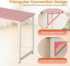 PayLessHere | 47 Inch Computer Desk | Pink | Office Desk - Image 4