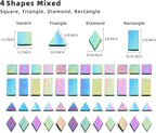 200 Pieces Bulk Iridescent Mosaic Glass Tiles, 4 Shapes Mixed Stained Glass - Image 4