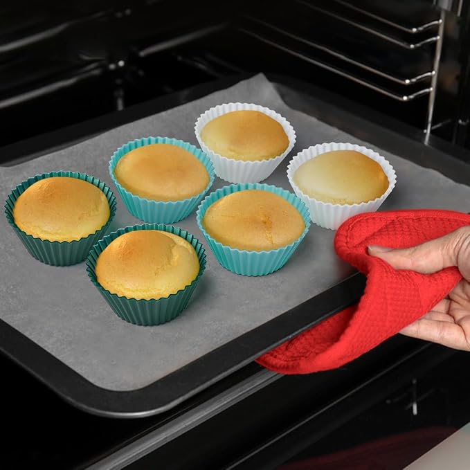 Silicone Baking Muffin Cups Cupcake Liners 24 Pack Non-stick Reusable Cake Molds - Image 6