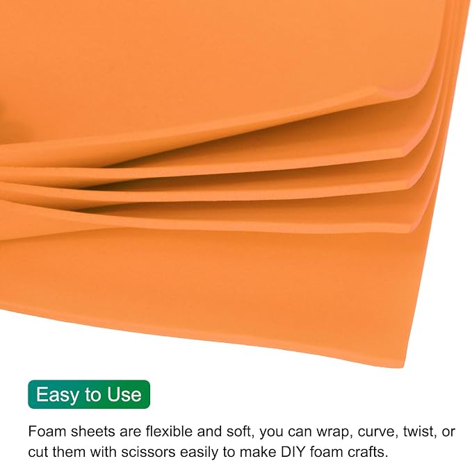 MECCANIXITY EVA Foam Sheets Orange 35.4 Inch x 19.7 Inch 2mm Thick Crafts Foam - Image 3