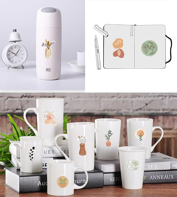 Retro Aesthetic Boho Stickers, Cute Vinyl Waterproof Stickers Water Bottles - Image 5