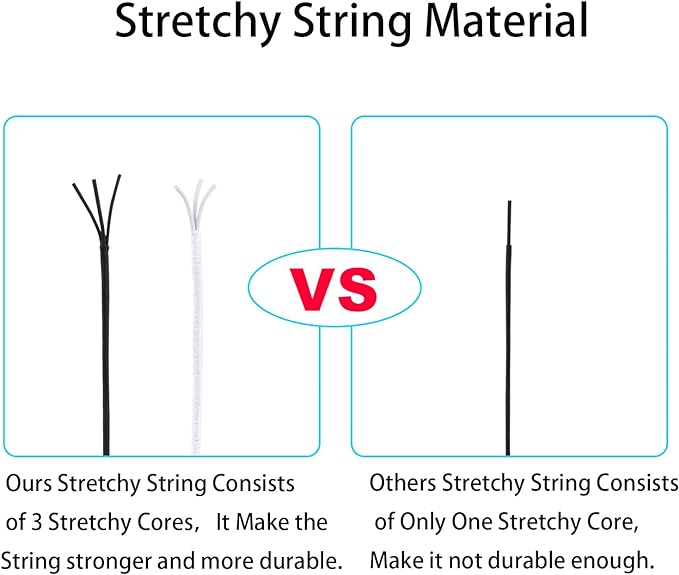 Stretchy String for Bracelets, 3 Rolls 1 mm 495 Feet Sturdy Elastic String Cord - Image 3