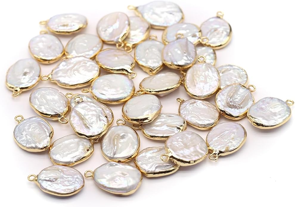 5 Pcs Natural Pearl Pendants Irregular Freshwater Pearl Pendant Charms by Zotoone