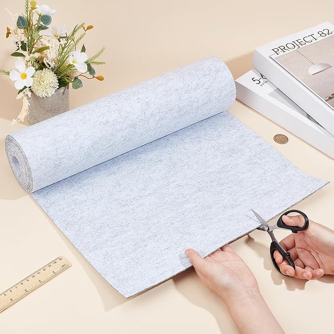 BENECREAT 118x15.75 Inch Light Grey Felt Roll, 2mm Thick Craft Felt Fabric Soft - Image 3