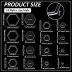 BENECREAT 16 Pcs Hexagon Quilting Template, Acrylic Intricate Sewing Machine - Image 2