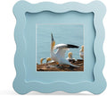 4x4 Picture Frame with Mat for 3x3, Wavy Edge Wooden Real Glass Photo Frame for by THKRLOF