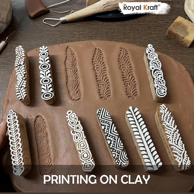Mehndi Print Blocks Stylish Border Pattern Wooden Stamps Htag2156 - Image 2