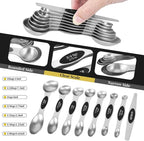 16 Pieces Measuring Cups and Magnetic Measuring Spoons Set Stainless Steel - Image 3