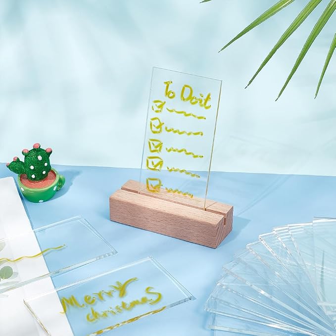BENECREAT 20PCS 3.5x2 Inch Clear Acrylic Sheet Rectangle Table Place Cards Name - Image 8