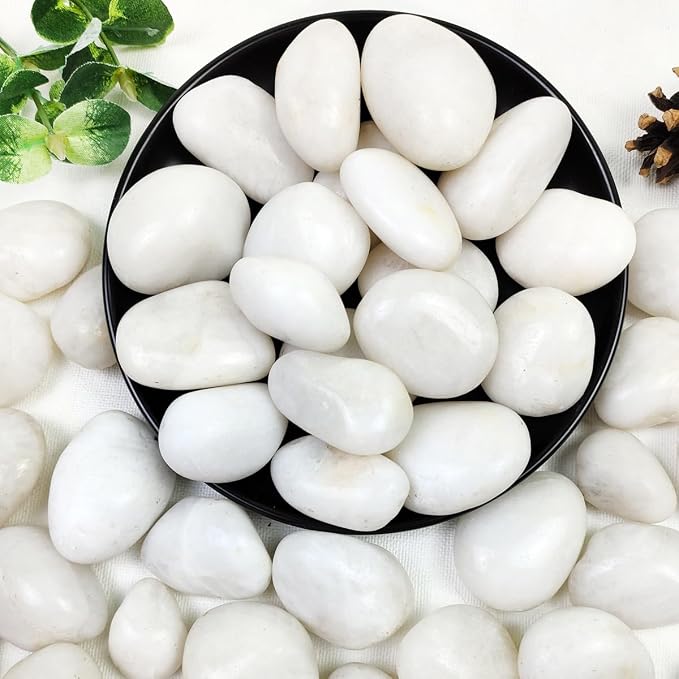 YISZM 40lbs White River Rocks for Garden Landscaping, 1-2 Inch Natural Pebbles by YISZM-ForYourNaturalLife