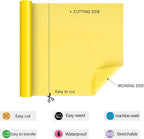 RENLITONG Yellow Iron on Vinyl 12Inch by 15ft Roll HTV - Image 4