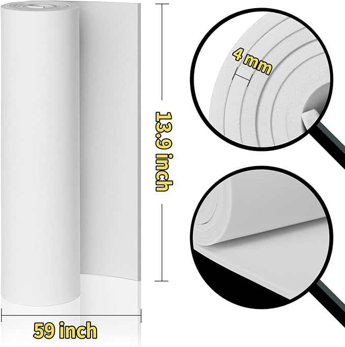2-Pack White Eva Foam Cosplay Sheets roll, Premium eva Craft Foam 4mm Thick - Image 2