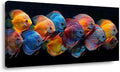 ZESTRILIA Colorful Discus Fish Canvas Wall Art, Vibrant Tropical Fish Print by Unknown