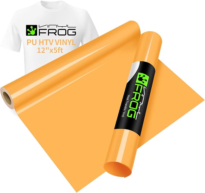 VINYL FROG Pale Orange Heat Transfer Vinyl Roll 12" x5ft Matte HTV Vinyl | by VINYLFROG