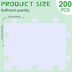 Glenmal 200 Pcs Large Blank Puzzle Pieces Oversize Blank Papers Puzzle Pieces - Image 2