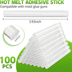 KISEER 100 Pack Clear 0.43 x 4 Inch Full Size Hot Glue Sticks Universal Fit - Image 2