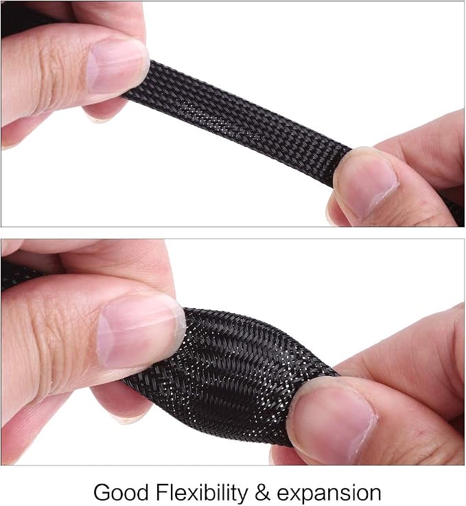 Keco 100ft – 1/4 inch PET Braided Expandable Cable Sleeve – Wire Sleeving - Image 5