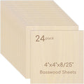 24 Pack Plywood Sheets, Unfinished Wood Boards Blanks by Hosifiy