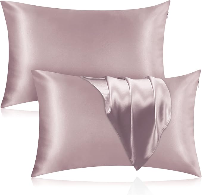 Silk Pillowcase for Hair and Skin, 2 Pack 100% Mulberry Silk Pillowcase 25 Momme by Veaken
