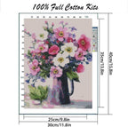 Flowers Stamped Cross Stitch Kits Flowers Cross Stitch Patterns, Dimensions - Image 2