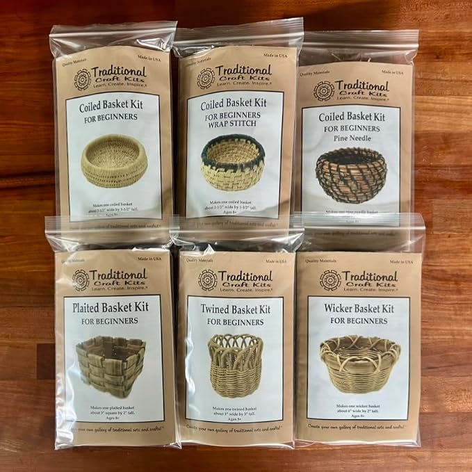 Traditional Craft Kits Beginner Basket Weaving Kit Set of 6 | DIY Basket Making - Image 4