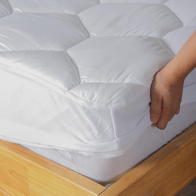 Twin Mattress Pad, 8-21" Deep Pocket Protector Ultra Soft Quilted Fitted Topper - Image 4
