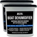 Moisture Absorber and Boat Dehumidifier, Charcoal Odor Remover for Damp Smell and Humidity, Unscented and Fragrance-Free, 2 Pack, Ideal for Basement, Closet, Home, RV, or Boating, No Refill Needed