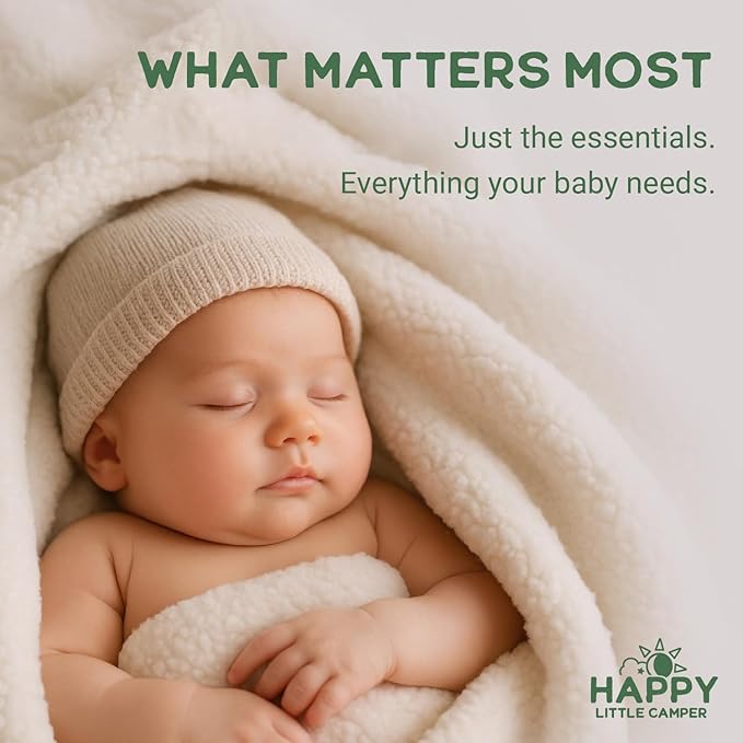 Happy Little Camper Super Saver Diapers, Size 4, 25 Count | Budget-Friendly Disposable Baby Diapers for Sensitive Skin | Hypoallergenic, Fragrance-Free, Ultra Absorbent