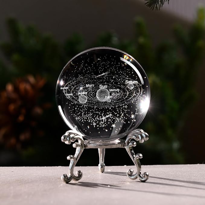 3D Solar System Crystal Ball Glass Universe Gifts | 60mm Glass Astronomy Globe - Image 2