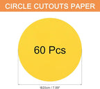 MECCANIXITY 60 PCS Golden Yellow Circle Cutouts Paper, 8 Inch Round Cutouts - Image 2