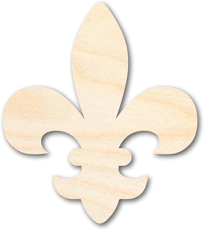 Unfinished Wood Fleur di Lis Shape | Saint's Football | France | DIY Craft - Image 2