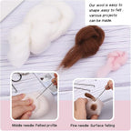 QMNNMA Needle Felting Kit for Beginners, Ragdoll Cat Wool Felting Kit | DIY - Image 4