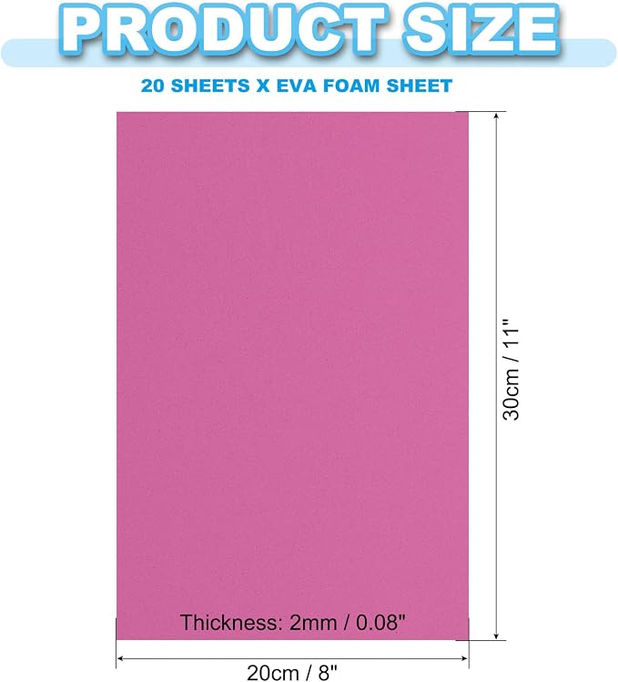 PATIKIL 20 Pack EVA Foam Sheets, Rose Red - Image 2