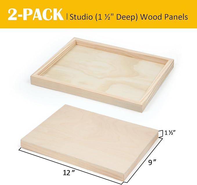 Falling in Art 2 Pack 9x12'' Unfinished Gallery Birch Wood Canvas Panels | 1 - Image 2