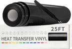 VinylRus Heat Transfer Vinyl-12” x 25FT Iron on Vinyl Roll by VinylRus